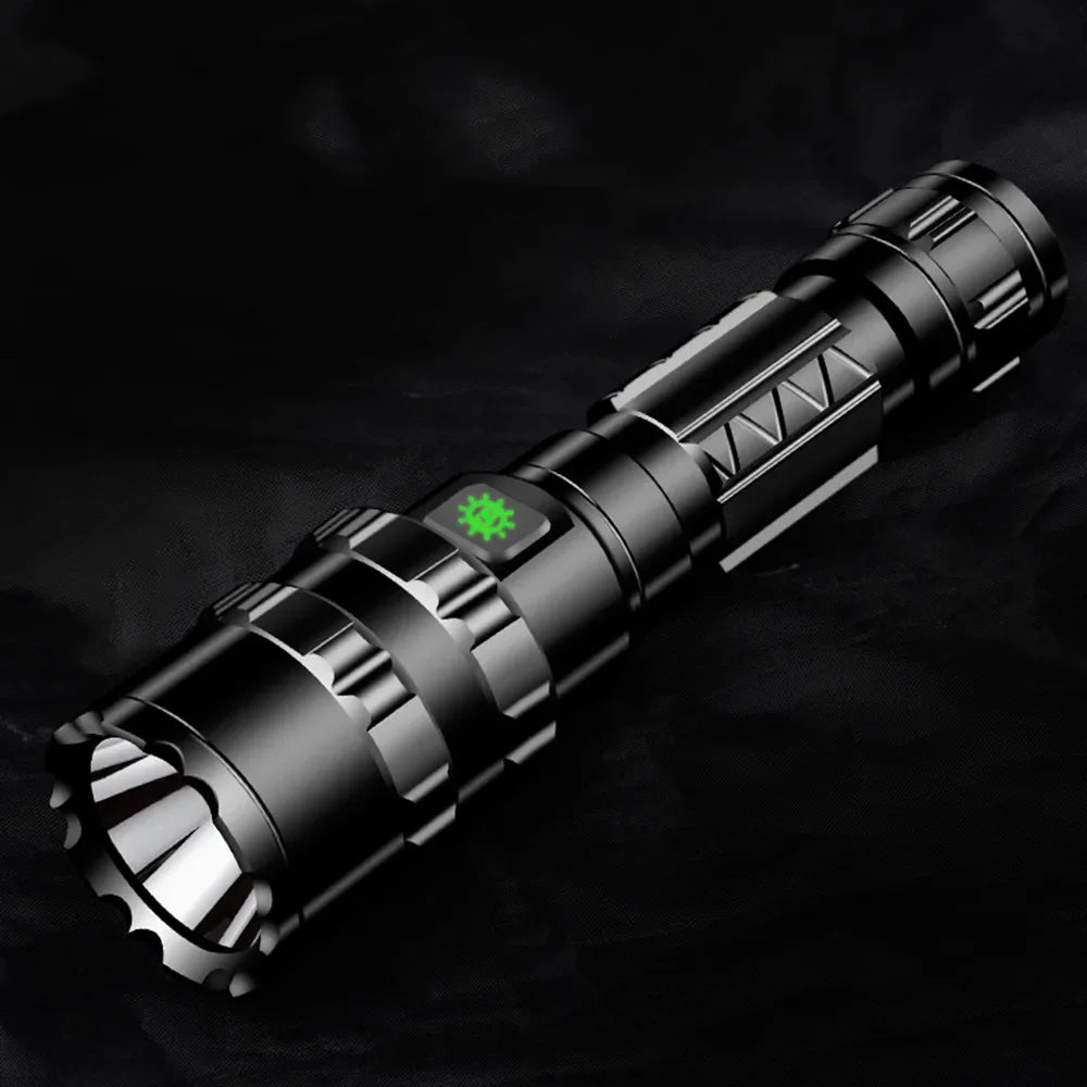 LED Tactical Hunting Flashlight USB Rechargeable Waterproof Torch Lamp Professional Shooting Night Scout Lights Set