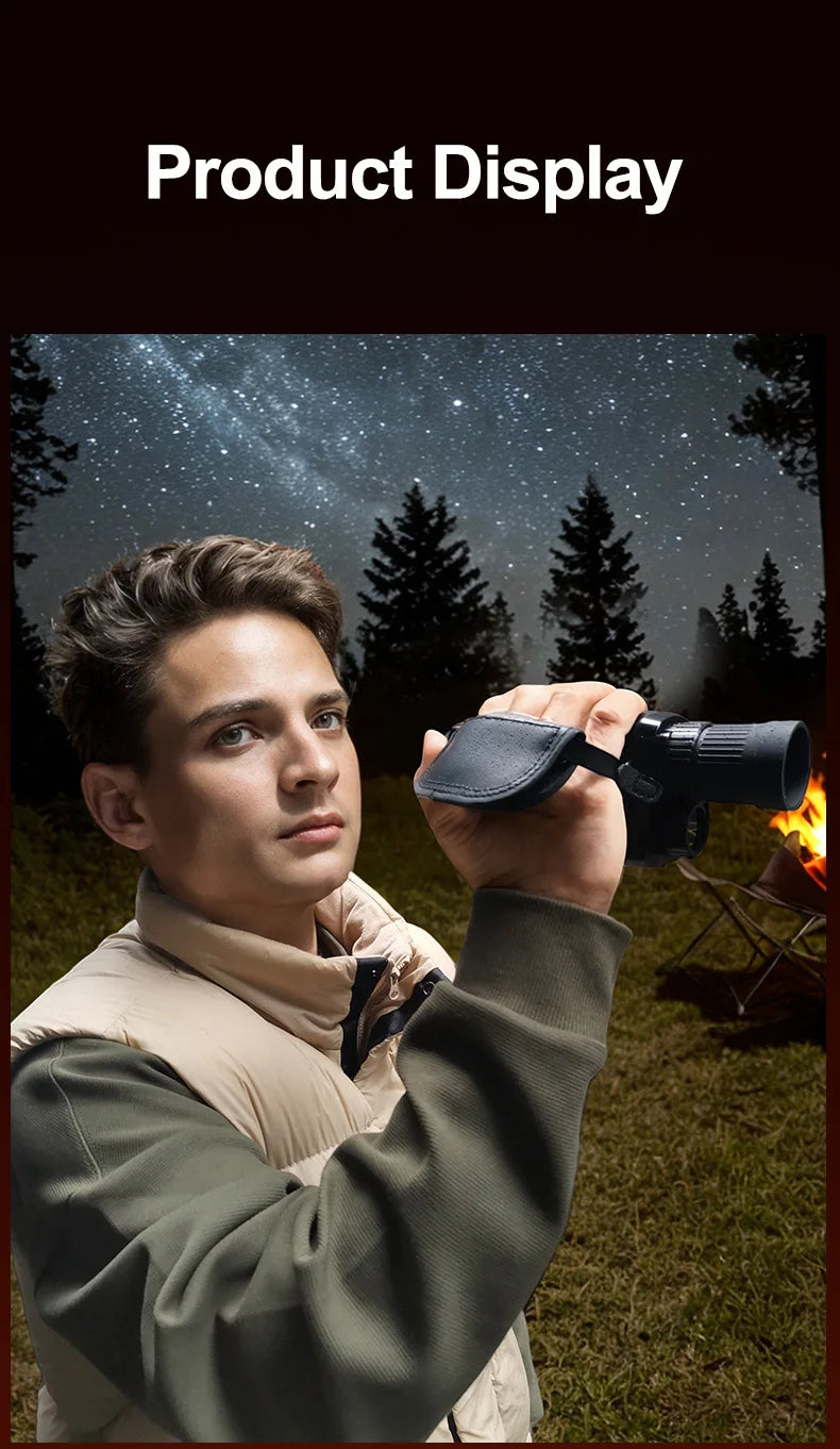 16X HD Digital Night Vision Monocular - 200M Viewing Range, IR Infrared, Photo Capture, for Hunting Outdoor Surveillance