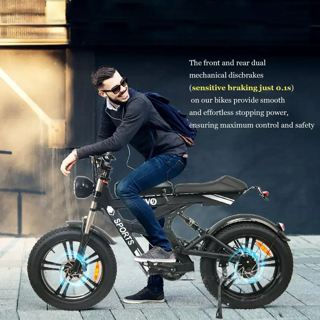 New 20-inch electric bicycle, 1000W strong power, 48V 20AH worry-free battery life, suitable for adult leisure sports E-Bike