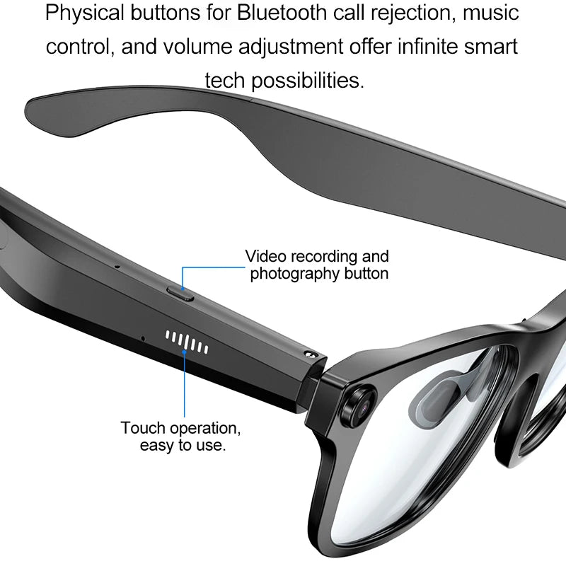 New AI Smart Glasses 500W Camera 1080P Video Smart Glasses with Camera Bluetooth Glasses Anti-Blue Light Glasses Everyday Wear
