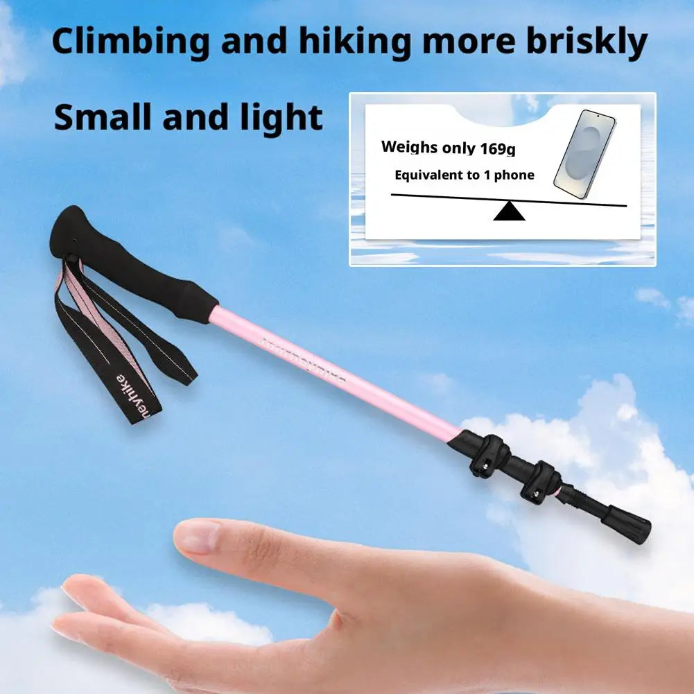 Mountaineering Stick - Carbon Fiber Telescopic Three-section Outdoor Hiking Stick Outdoor Lockable Handrail For Walking