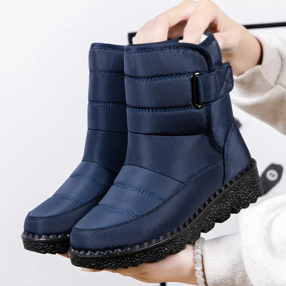 Women Boots 2025 Winter Warm Woman Waterproof Snow Boots Winter Warm Fur Botas Mujer Cotton shoes Black Ankle Boots For Women