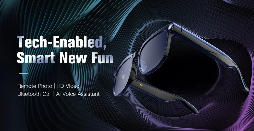 2026 AI Smart Glasses with 8MP Camera Video Recording 100+ Languages Translation Bluetooth Call Music Play Sunglasses Men Women