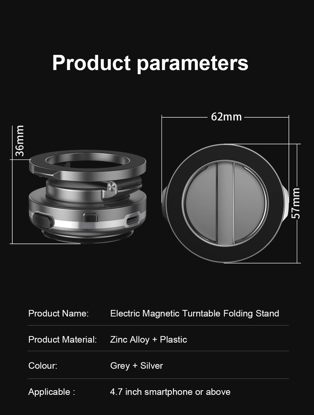 Strong Magnetic Suction Phone Holder, Foldable Design, 360° Adjustable Vacuum Mount for Car, Desk, Bathroom, Universal Use
