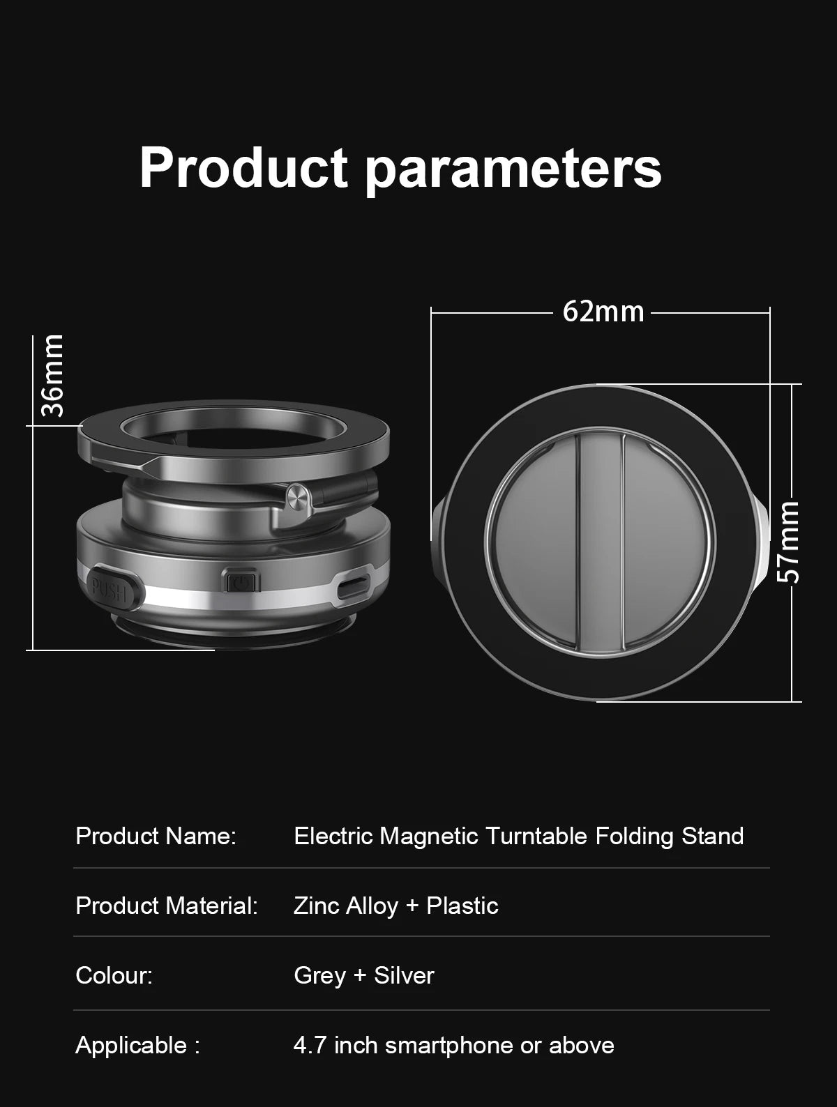 Strong Magnetic Suction Phone Holder, Foldable Design, 360° Adjustable Vacuum Mount for Car, Desk, Bathroom, Universal Use