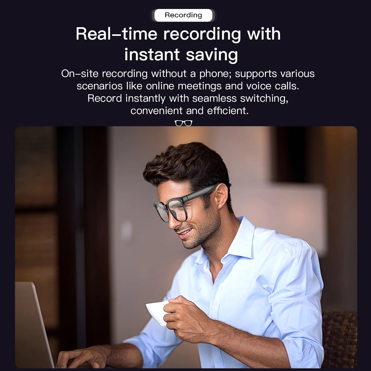 AI Smart Glasses 8MP Camera Video Recording ChatGPT Music Play Headphone Bluetooth Men Women Gifts Fashionable Glasses  2025