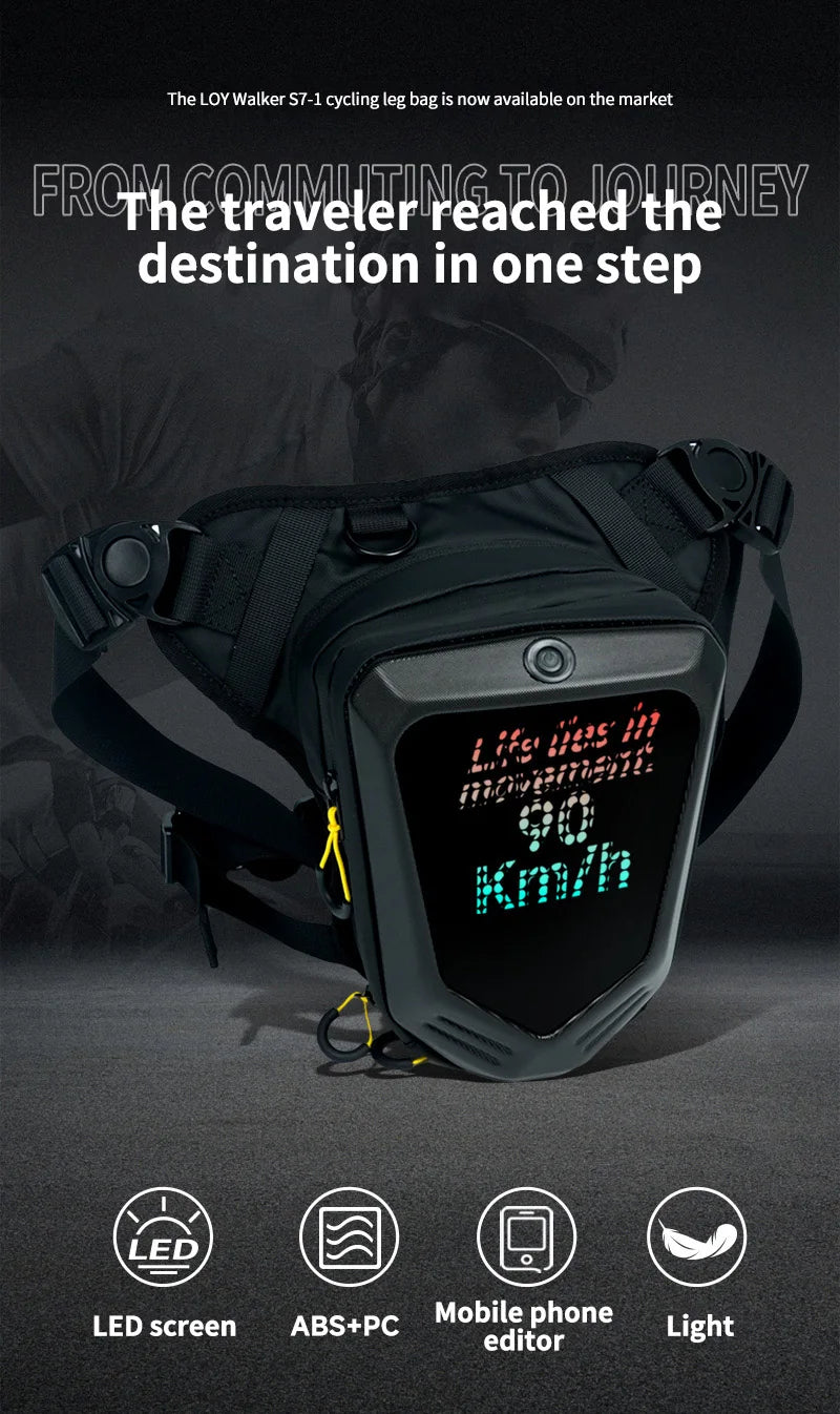 LED Riding Leg Bag Motorcycle Bike DIY pixel screen Single Cross Shoulder Waterproof Outdoor bag Loy Traveler S7-1 FireEye S8-1
