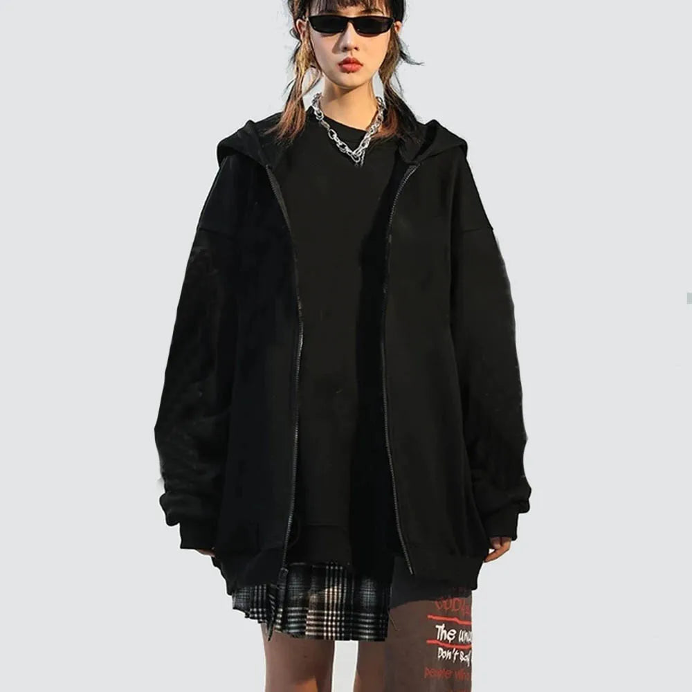 Fashion Zipper Hoodies Women/Men Fashion Long Sleeve Hooded Sweatshirt Casual Autumn Winter Sportwear Solid Clothes