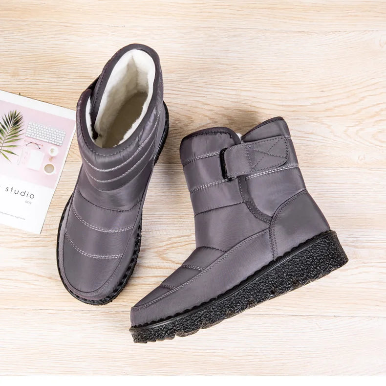 Women Boots 2025 Winter Warm Woman Waterproof Snow Boots Winter Warm Fur Botas Mujer Cotton shoes Black Ankle Boots For Women