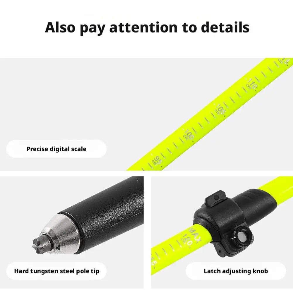 Mountaineering Stick - Carbon Fiber Telescopic Three-section Outdoor Hiking Stick Outdoor Lockable Handrail For Walking