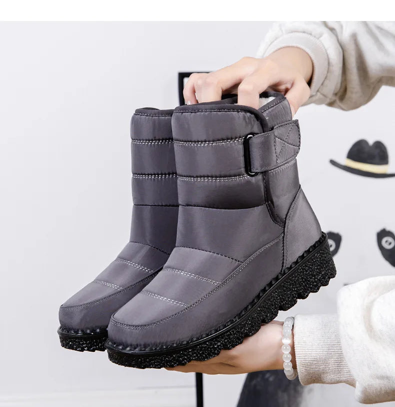 Women Boots 2025 Winter Warm Woman Waterproof Snow Boots Winter Warm Fur Botas Mujer Cotton shoes Black Ankle Boots For Women