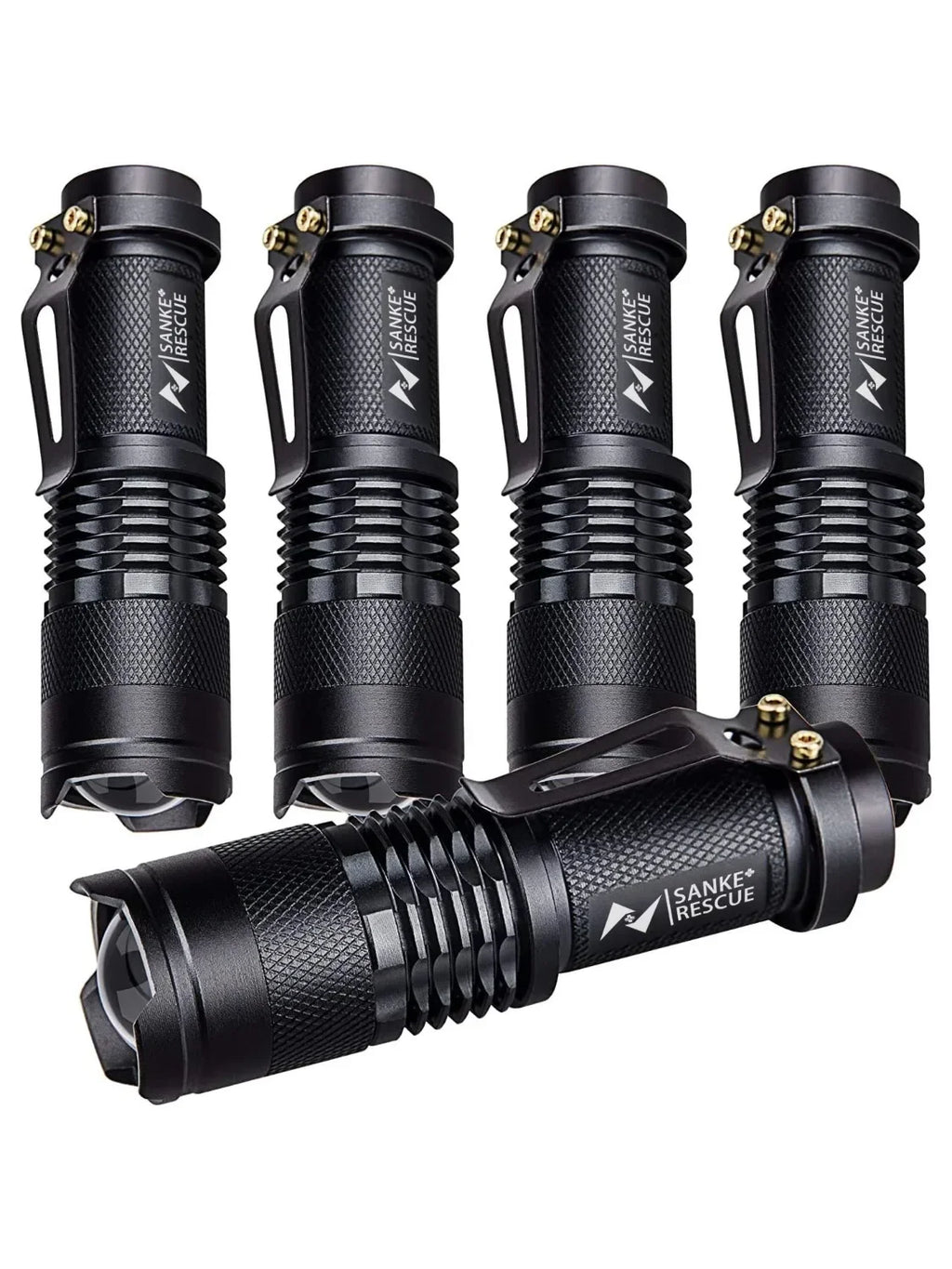 1-5 Waterproof Tactical Flashlights Portable LED Camping Lamps 3-Mode Handheld Powerful LED Torch Light Lanterns Self Defense