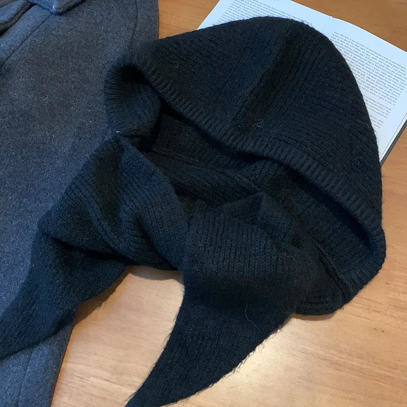 winter warm Balaclava Bonnet Women Beanies Hat Scarf One-piece Thickened Warm Neck Protection Winter Outdoor Thermal Scarf Hood