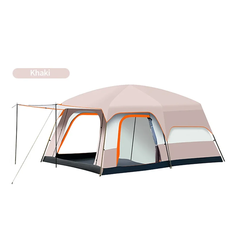 Outdoor Camping Tent for 3-12 People, Double Layers, Oversized 2 Rooms, Thickened, Rainproof, Waterproof Family Tent, Large Tent