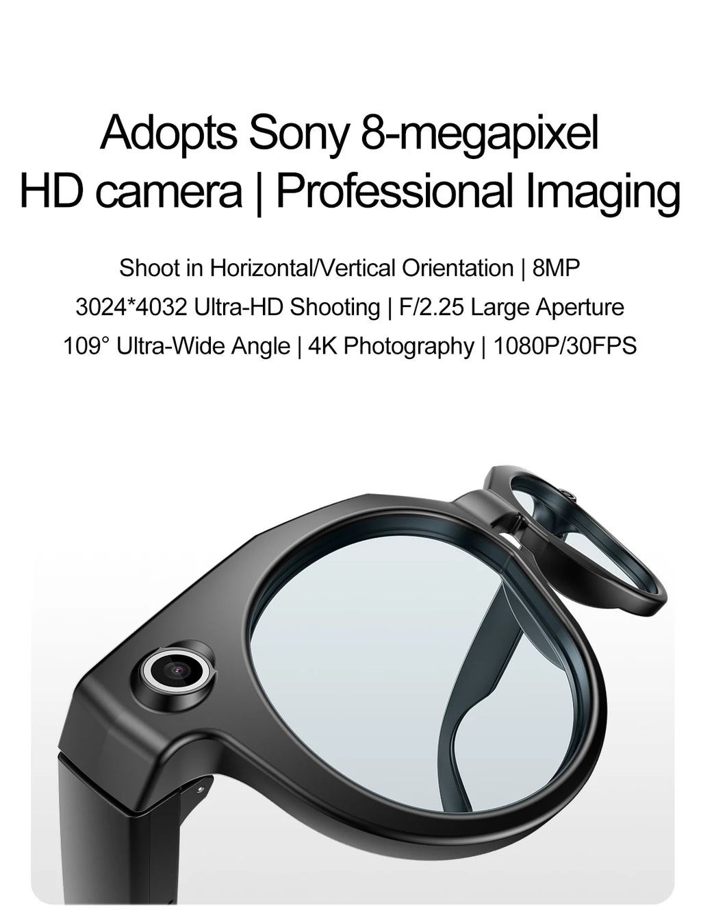 2025 AI Smart Glasses with 8MP Camera Video Recording Translation Sunglasses Bluetooth Call IP66 Waterproof AI Glasses Men Women