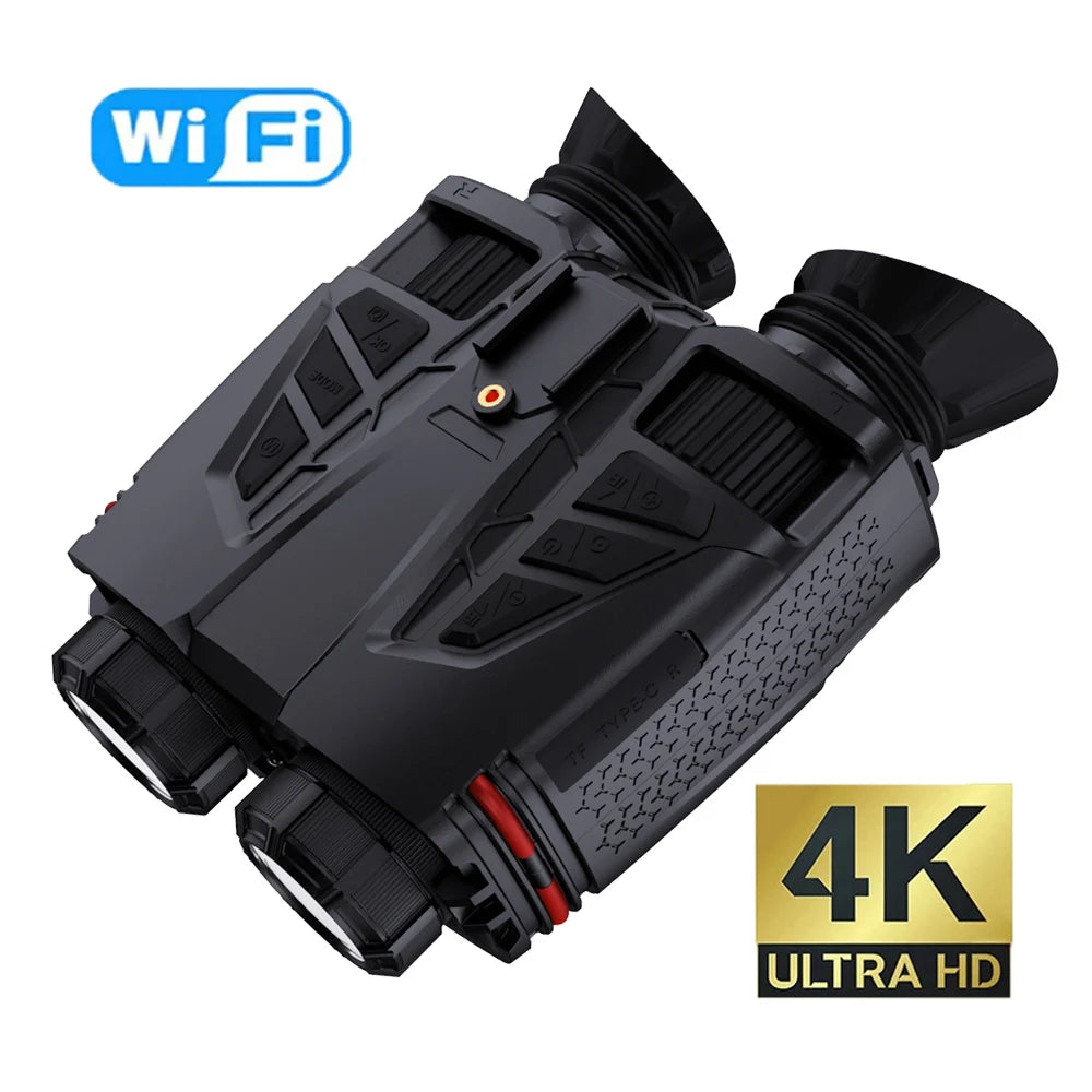 NVC800 Head-Mounted Infrared Night Vision Binoculars 4K UHD WIFI Digital Telescope Camera for Hunting Camping with 16X Zoom 48MP