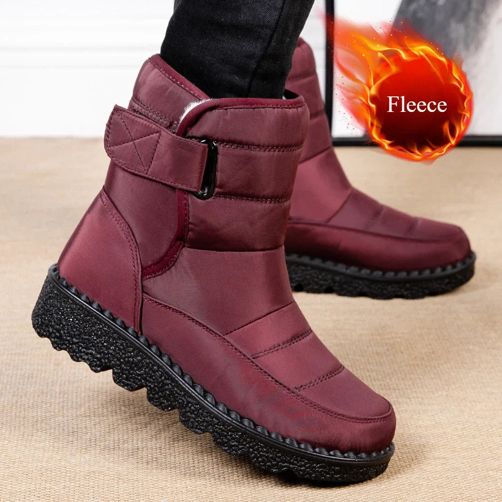 Women Boots 2025 Winter Warm Woman Waterproof Snow Boots Winter Warm Fur Botas Mujer Cotton shoes Black Ankle Boots For Women