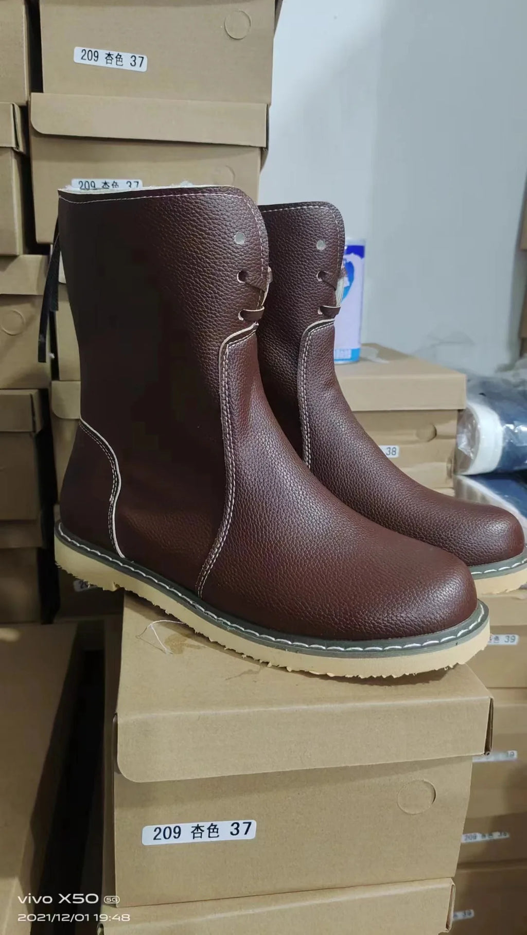 Women's Winter Boots 2025 New PU Leather Women Boots Comfortable Flat Fleece Warm Shoes Women's Ankle Boots Female Footwear