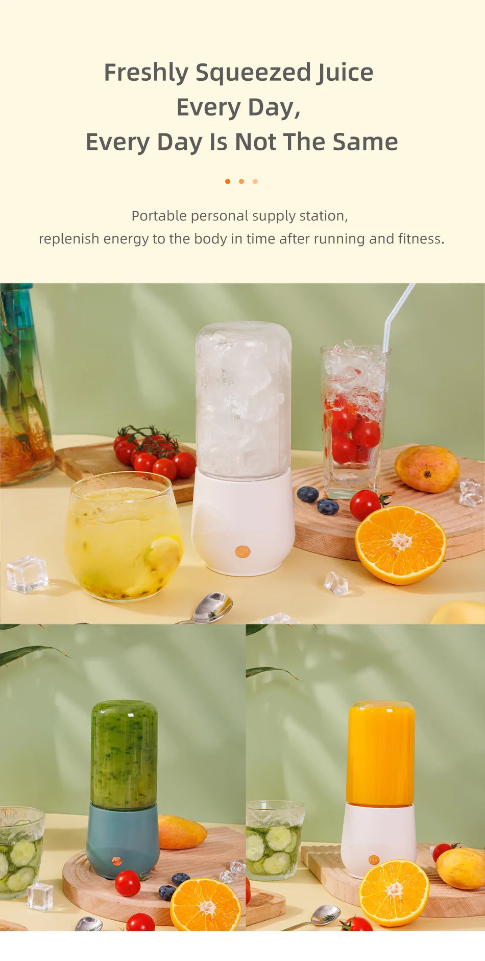 Portable Electric Juicer Blender Usb Mini Fruit Mixers Extractors Food Milkshake Multifunction Juice Maker Smoothies Ice Machine