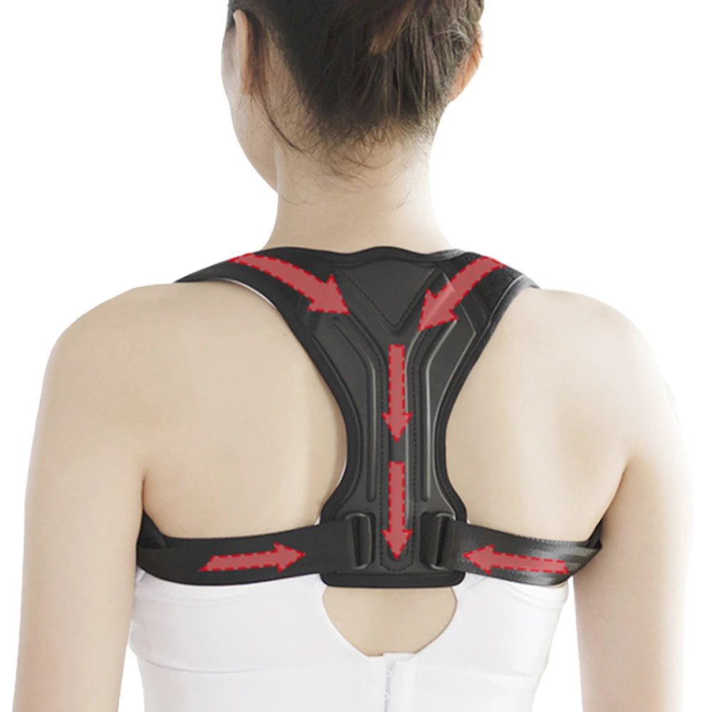 WOMENS Adjustable Back Shoulder Posture Corrector Belt Clavicle Spine Support Reshape Your Body Home Office Sport Upper Back Neck Brace