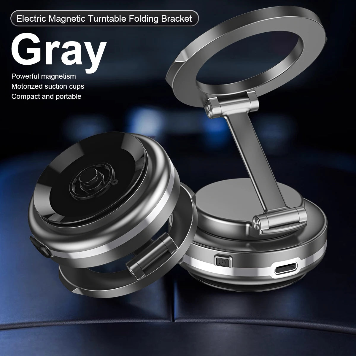 Strong Magnetic Suction Phone Holder, Foldable Design, 360° Adjustable Vacuum Mount for Car, Desk, Bathroom, Universal Use