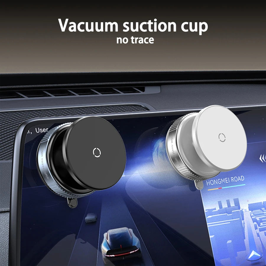 Magsafe Magnetic Vacuum Car Phone Holder, Intelligent Car Mount 360° Rotation Magnetic Vacuum Adsorption Suction Cup Bracket Car