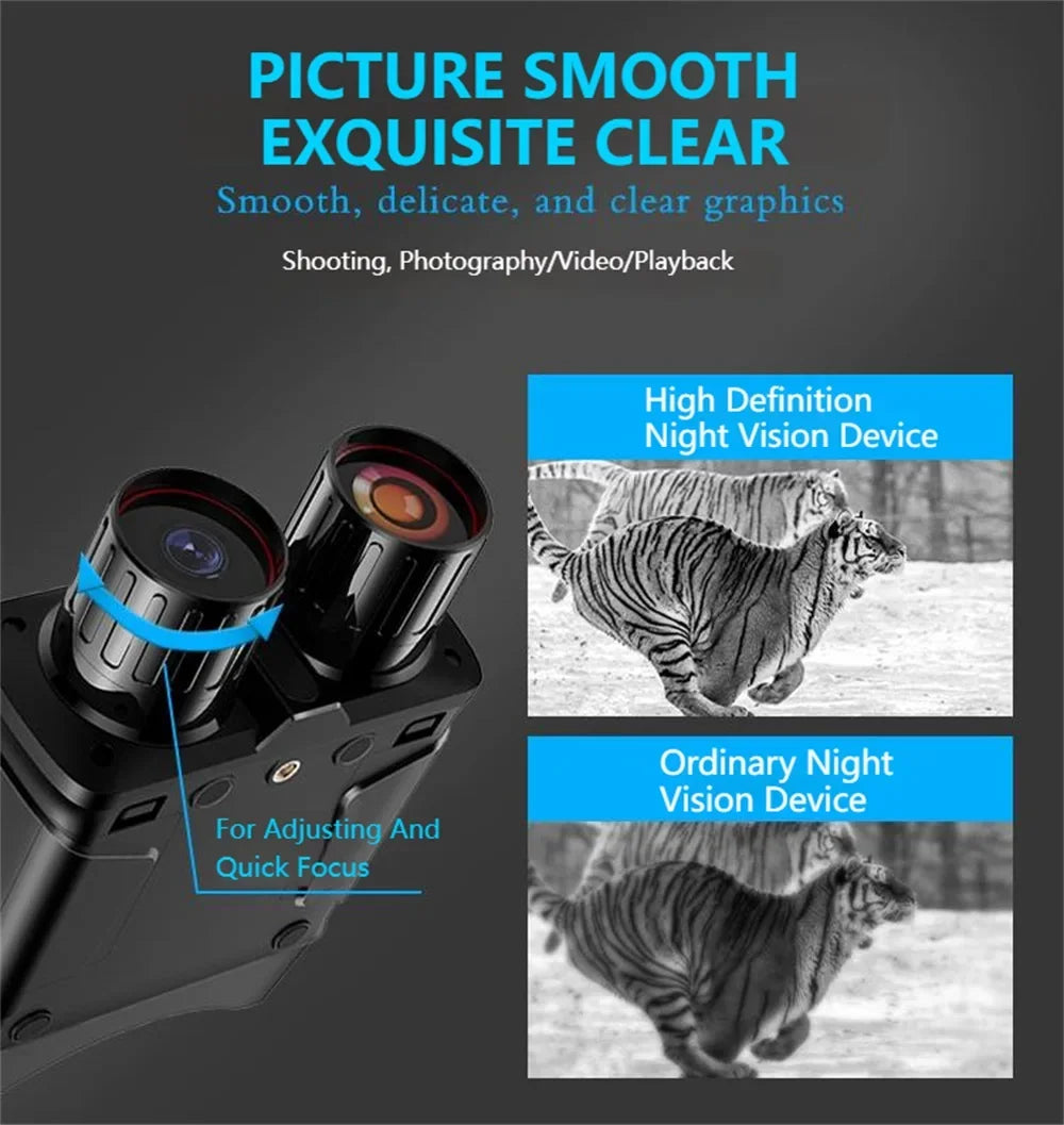 NV016 WiFi Binoculars 5K UHD Night Vision 4Inch Screen 52MP 10X Digital Zoom Low/No Light Vision Telescope for Hunting Camping