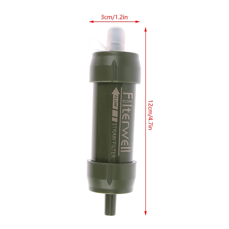 Personal Water Filter Survival Straw , 0.01 Micron Ultra-Filtration UF Membrane, Reusable Outdoor Portable Water Purifier