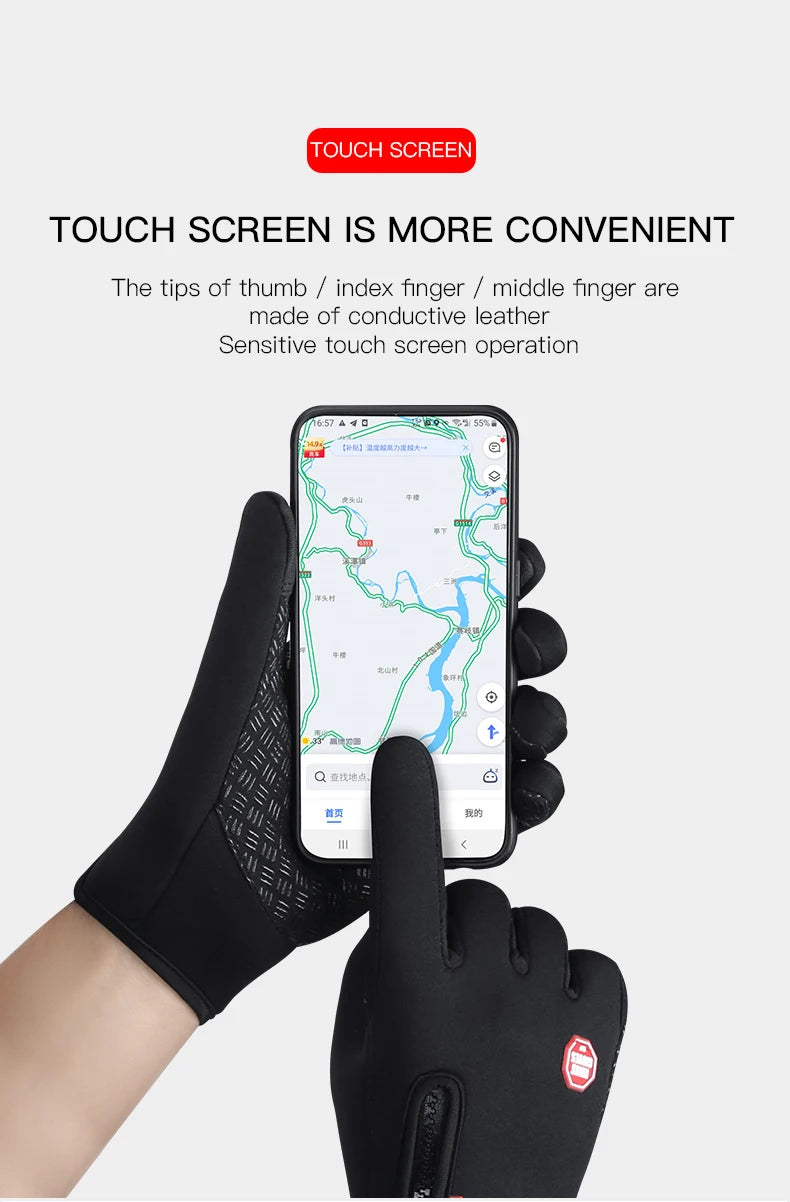 Thermal Winter Gloves For Men Women Touchscreen Warm Outdoor Cycling Driving Motorcycle Gloves Windproof Non-Slip Womens Gloves