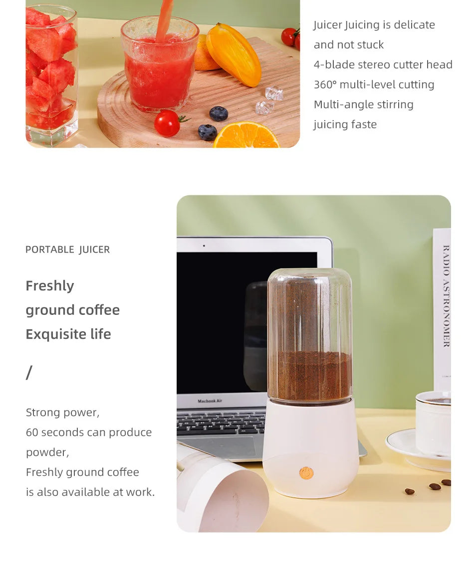Portable Electric Juicer Blender Usb Mini Fruit Mixers Extractors Food Milkshake Multifunction Juice Maker Smoothies Ice Machine