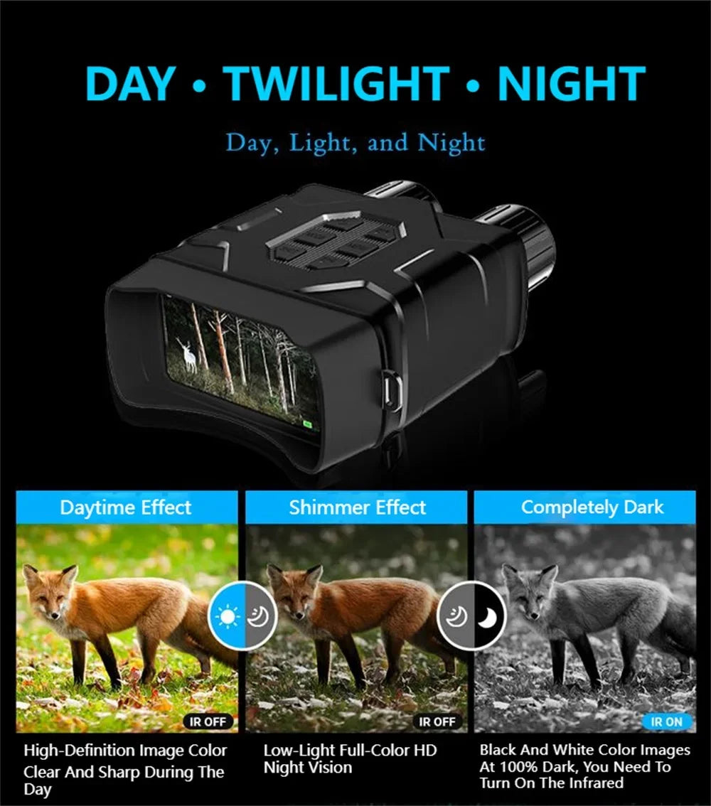 NV016 WiFi Binoculars 5K UHD Night Vision 4Inch Screen 52MP 10X Digital Zoom Low/No Light Vision Telescope for Hunting Camping