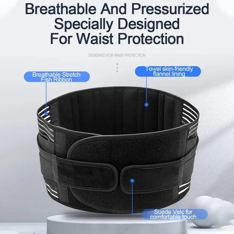 Back Brace Adjustable Waist Belt Support Brace for Lumbar Trainer Sweat Belt for Sports NewAssistance with Spring 6 Steel Plates