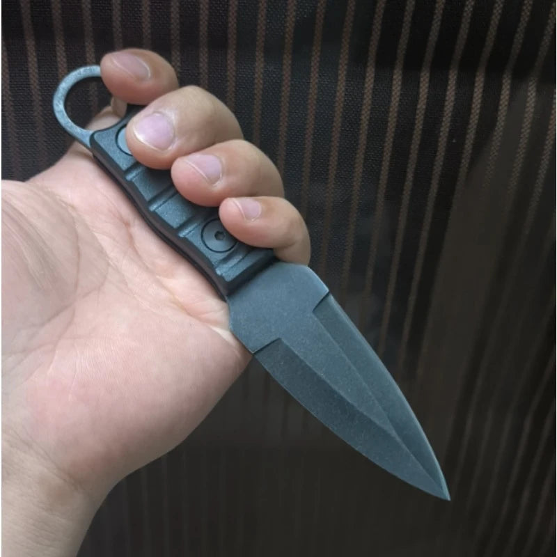 Camping Adventure Portable Straight Knife with K-sheath Outdoor EDC High Hardness Survival Knife for Outdoor Activities