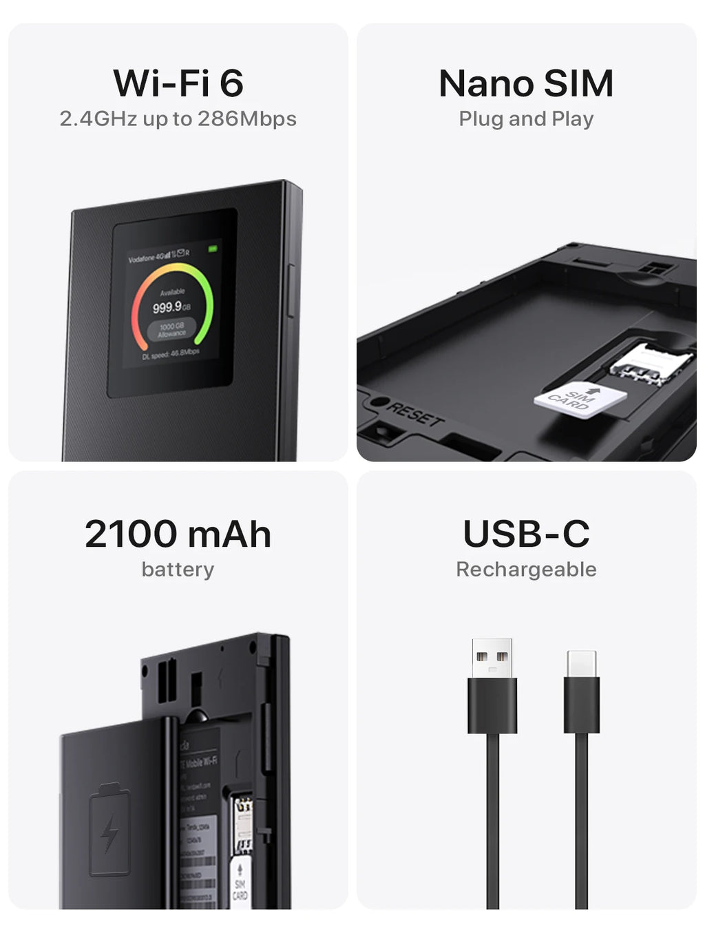 4G Lte Router Wireless Wifi Portable Modem Mini Outdoor Hotspot Pocket Mobile Wifi 286Mbps Sim CAT4 Card Slot Repeater 2100 mAh