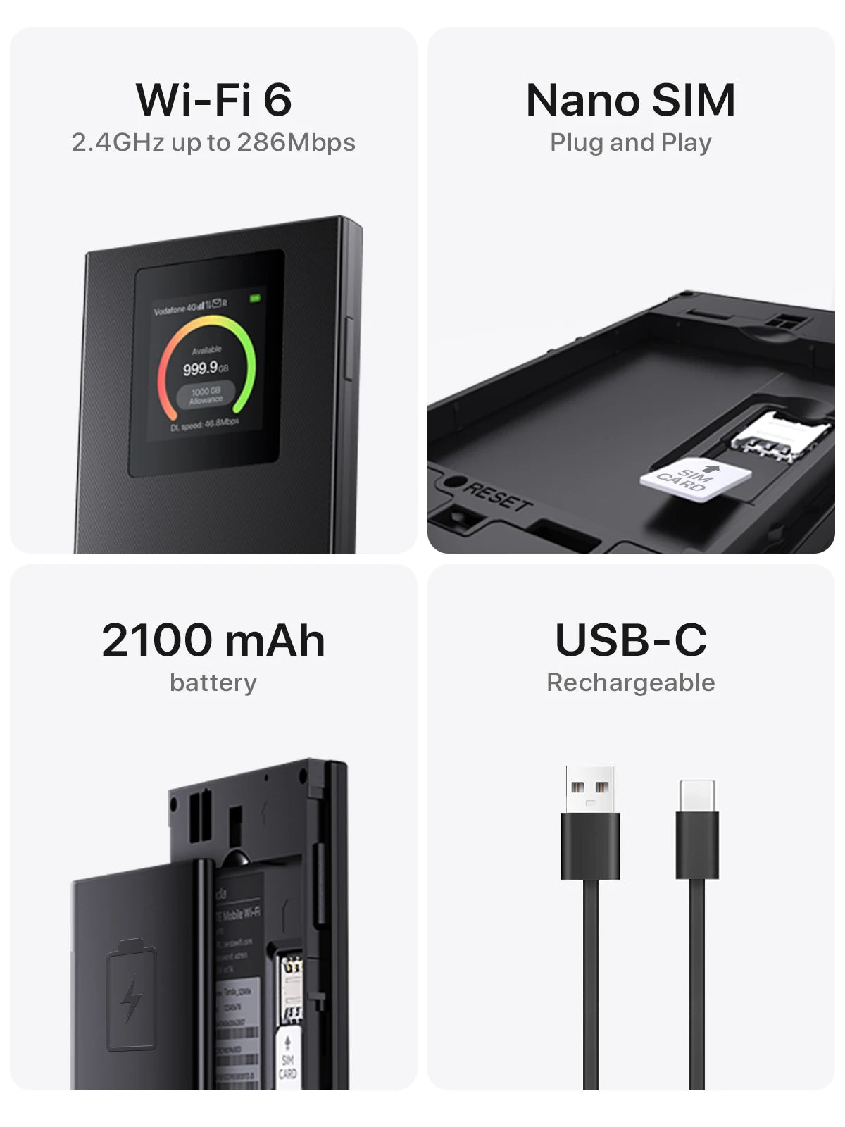 4G Lte Router Wireless Wifi Portable Modem Mini Outdoor Hotspot Pocket Mobile Wifi 286Mbps Sim CAT4 Card Slot Repeater 2100 mAh