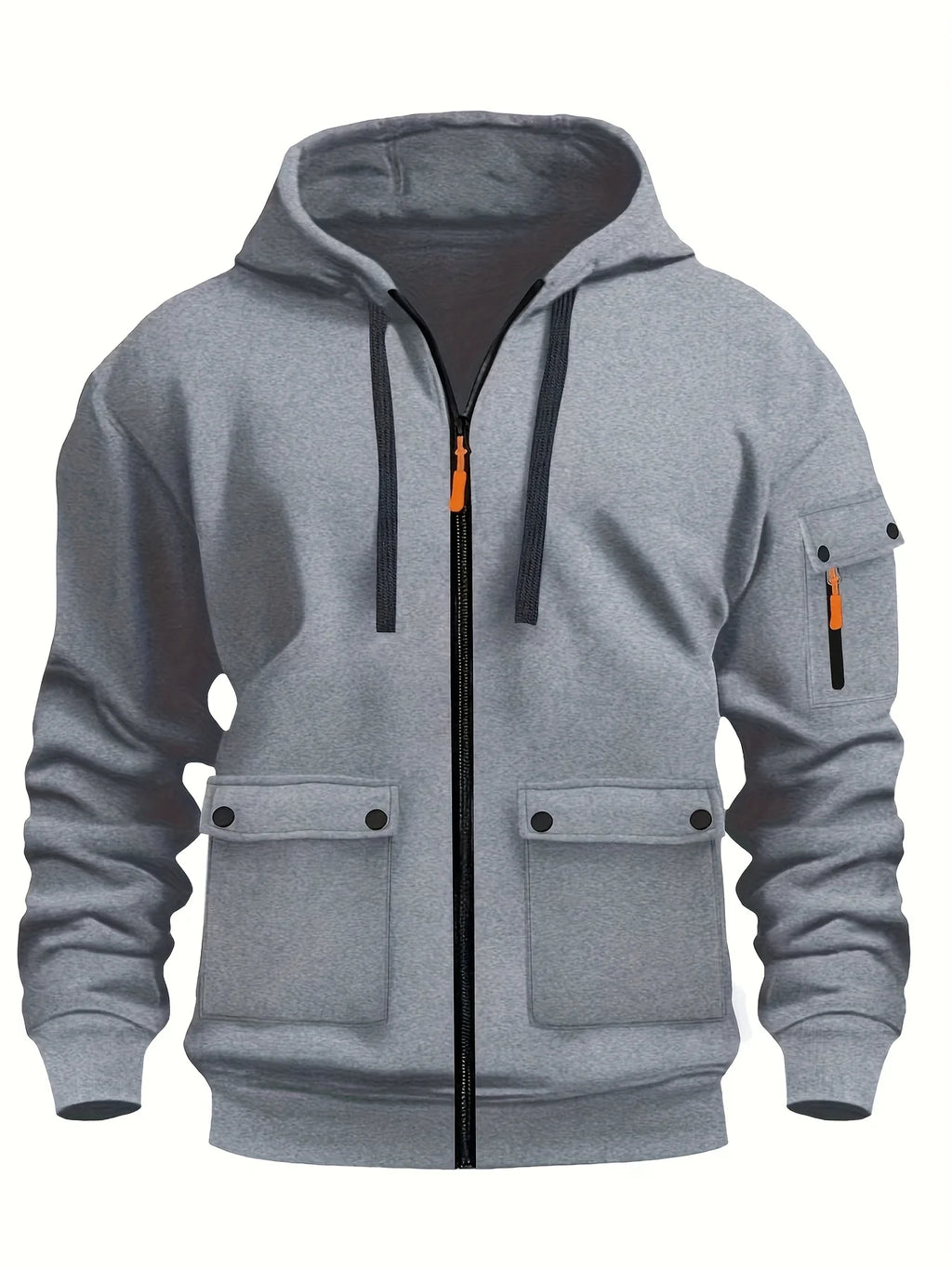 Zipper Hoodies 2025 Autumn Winter Men's New Long Sleeve Hooded Sweatshirt Fashion pocket decoration Male Fleece Outfit sports