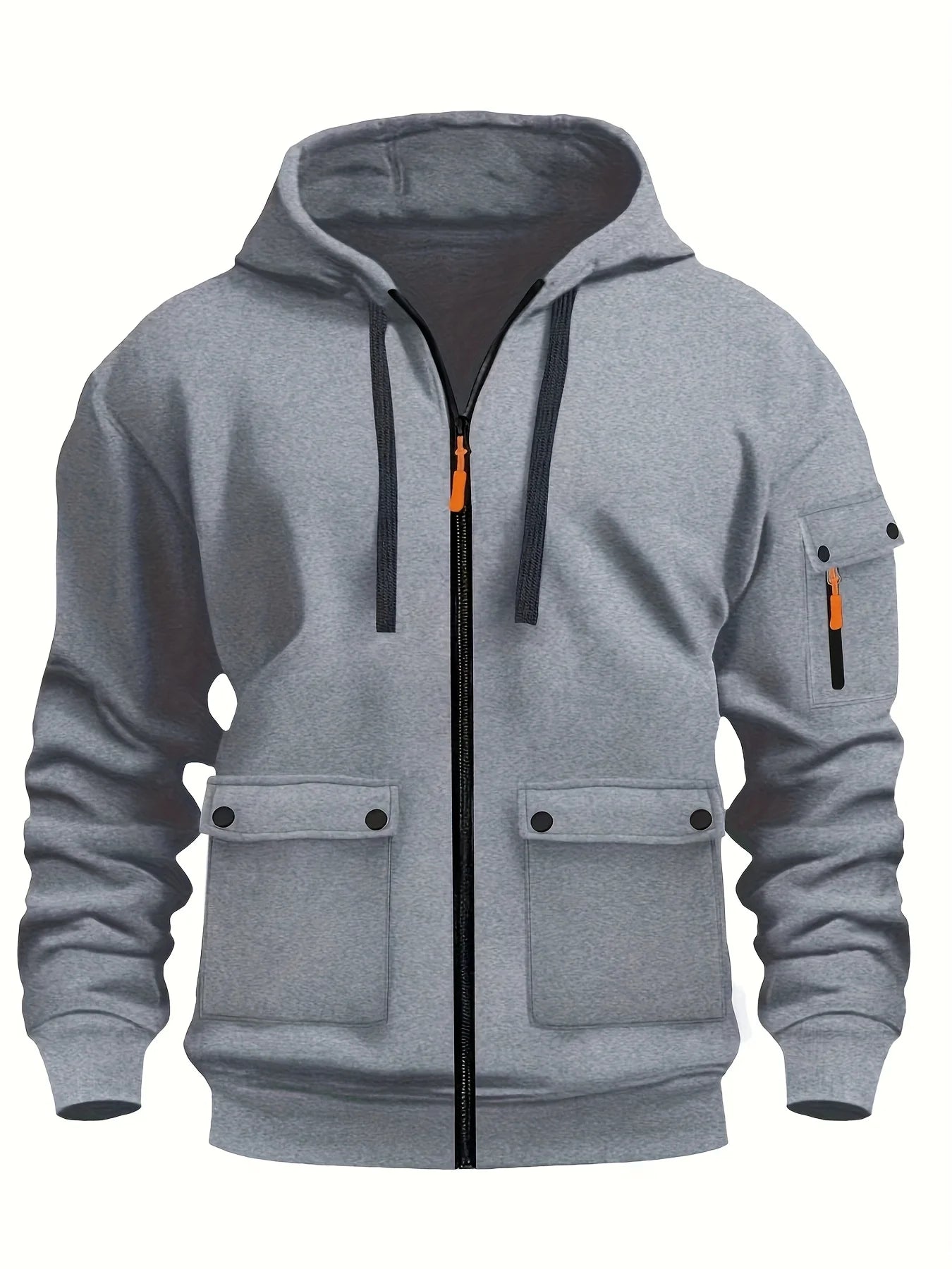 Zipper Hoodies 2025 Autumn Winter Men's New Long Sleeve Hooded Sweatshirt Fashion pocket decoration Male Fleece Outfit sports