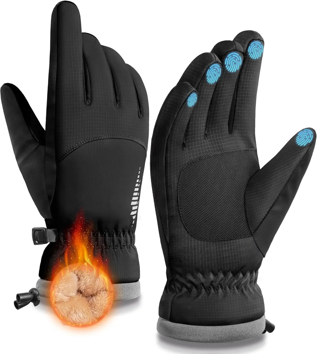 Winter Waterproof Warm Gloves Outdoor Sports Ski Snow Windproof for Cold Weather Thermal, for Fishing Hiking Hunting Cycling