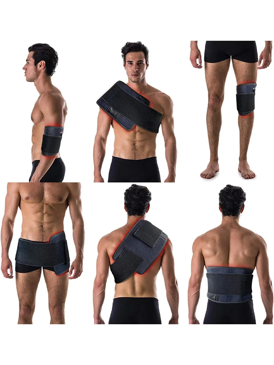 Portable Red Infrared Light Therapy Pad 660nm 850nm LED for Face Body Back Knee Hands Feet - Beauty Heat Relief Device