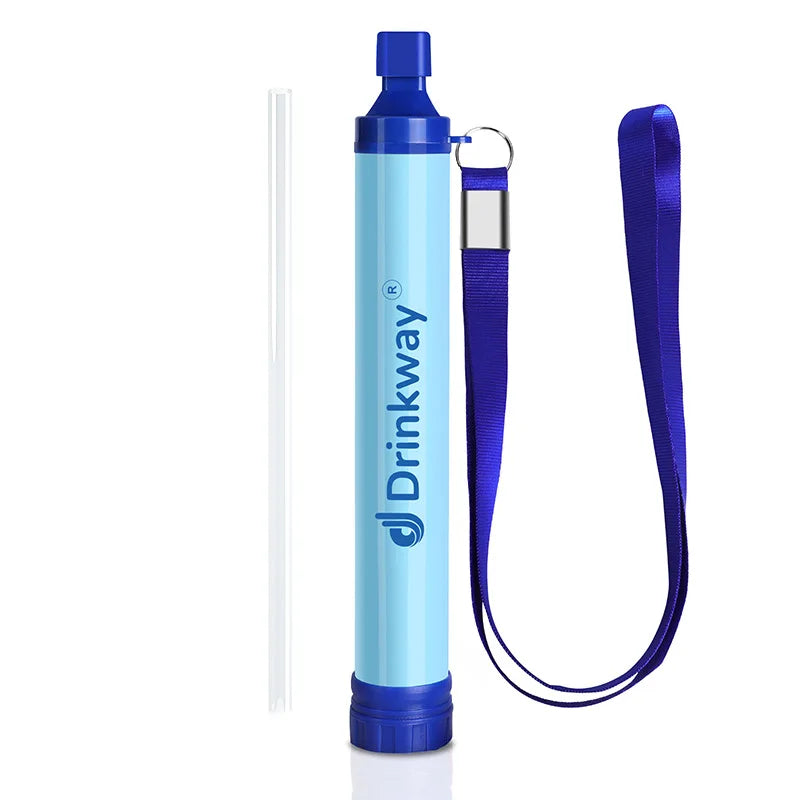 Outdoor Water Filter Straw Portable Emergency Survival Gear for Camping Hiking and Water Purification Personal Filtration Gear