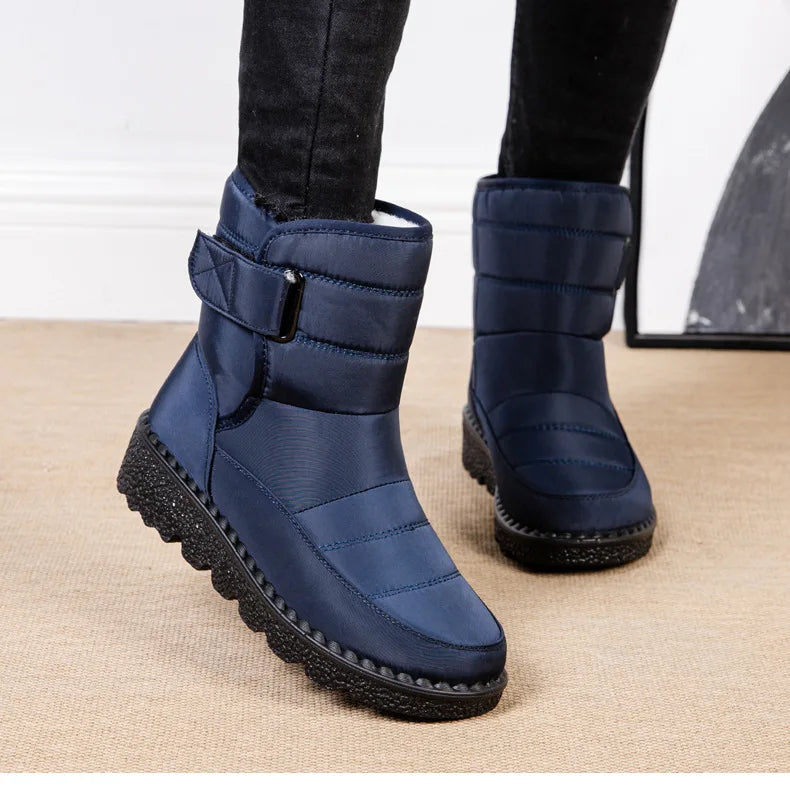 Women Boots 2025 Winter Warm Woman Waterproof Snow Boots Winter Warm Fur Botas Mujer Cotton shoes Black Ankle Boots For Women