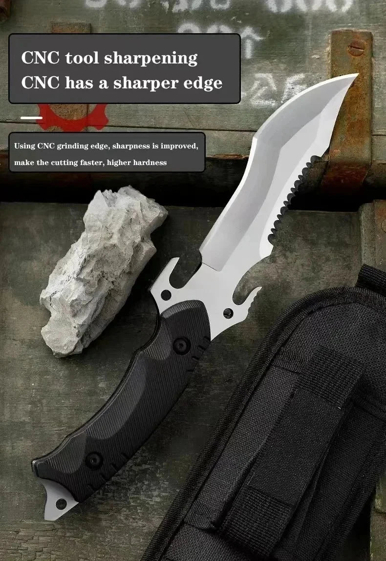 Straight knife outdoor tool portable pocket knife survival knife military knife outdoor hunting tactics high hardness survival