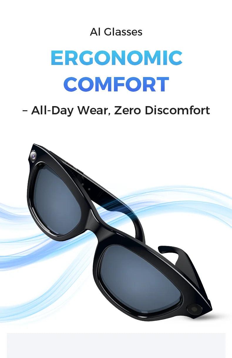 Ai Smart Glasses With 800w High-definition Camera, 4G Memory,Bluetooth Headphones,call,Music,Photo Shooting,Video Recording