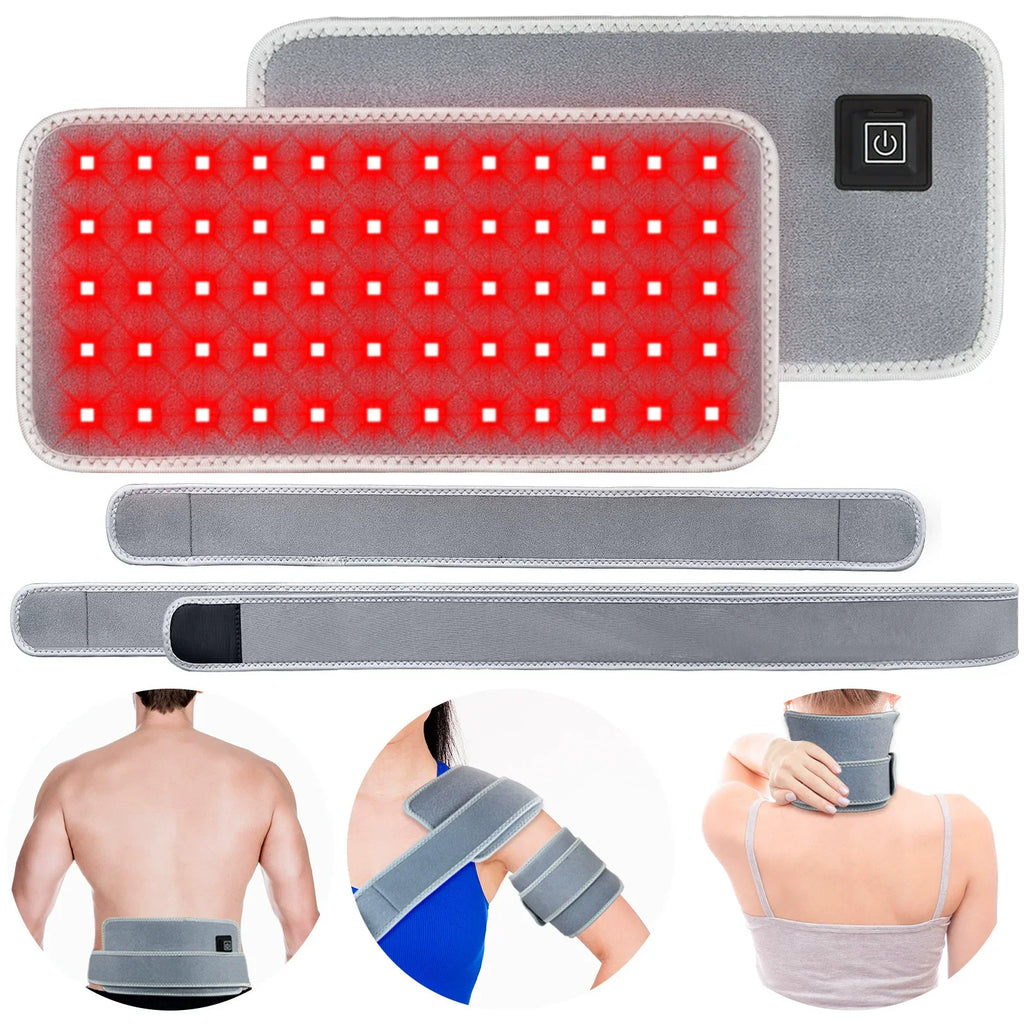 LED Red Light Therapy Belt for Pain Relief 660nm 850nm Red Infrared Light Pad for Waist Back Abdomen Knees Wrists Joints Muscle