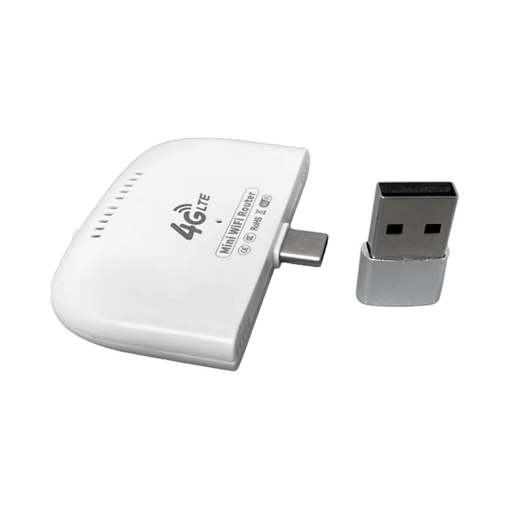 4G LTE Mini WiFi Router with USB Adapter Wireless Mobile Router Hotspot 4G LTE WiFi Modem Router for Home Office Travel Camping