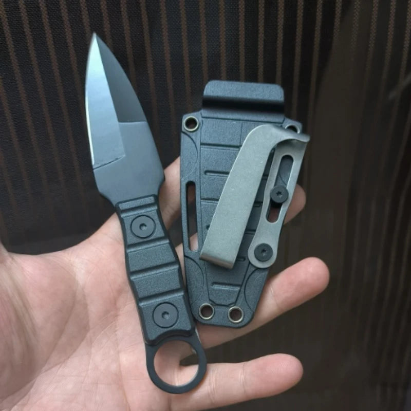 Camping Adventure Portable Straight Knife with K-sheath Outdoor EDC High Hardness Survival Knife for Outdoor Activities