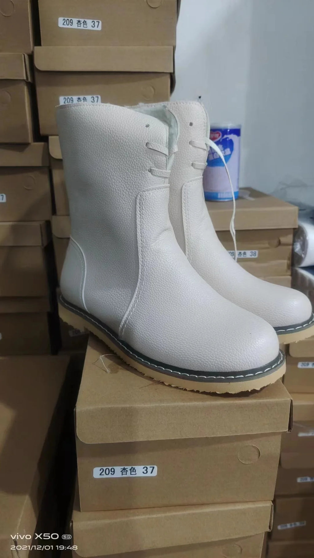 Women's Winter Boots 2025 New PU Leather Women Boots Comfortable Flat Fleece Warm Shoes Women's Ankle Boots Female Footwear