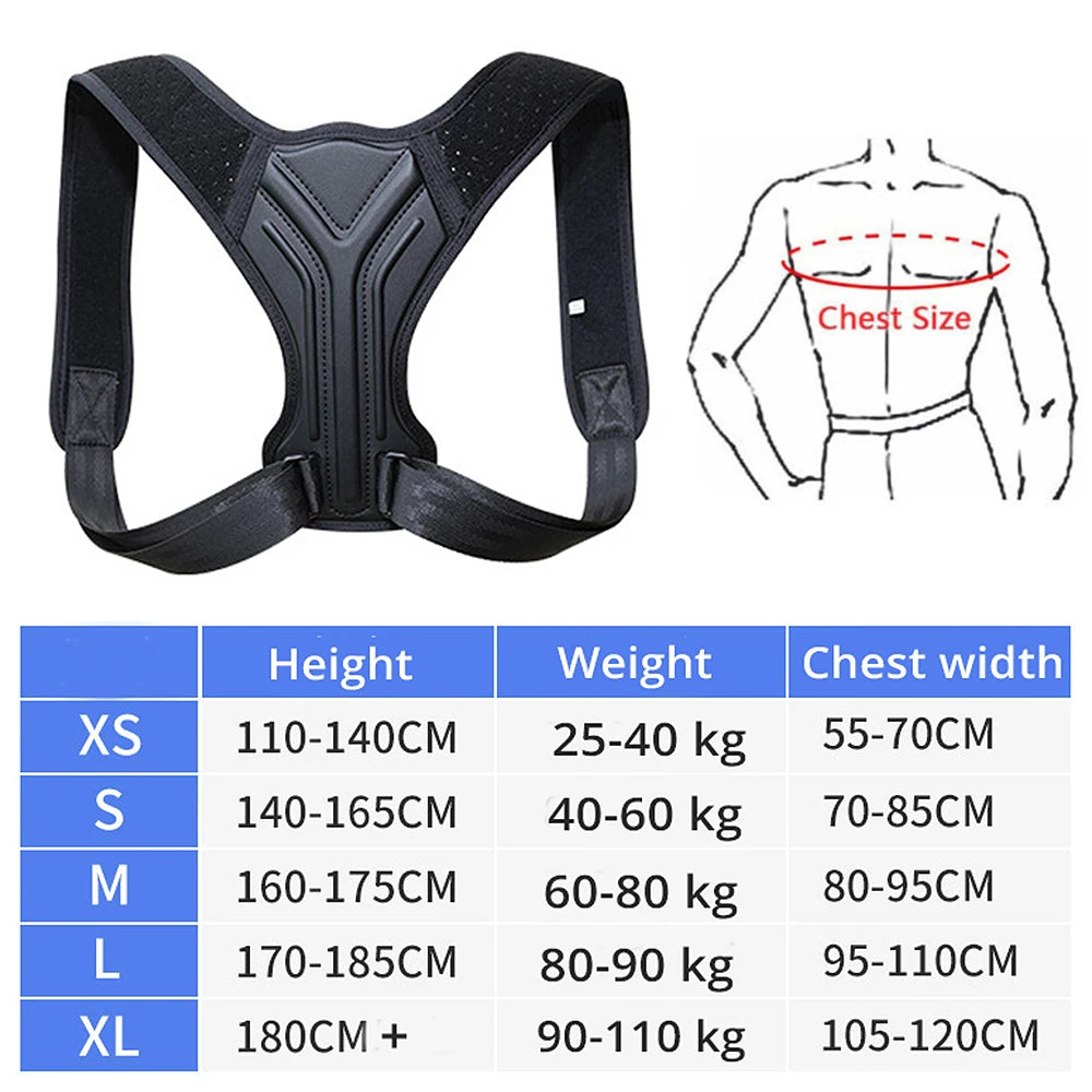 WOMENS Adjustable Back Shoulder Posture Corrector Belt Clavicle Spine Support Reshape Your Body Home Office Sport Upper Back Neck Brace