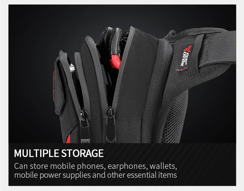 LED Light Drop Leg Bag Motorcycle Waterproof Waist Bag Hip Bum Fanny Pack For Outdoor Riding Cycling Hiking Fishing Climbing
