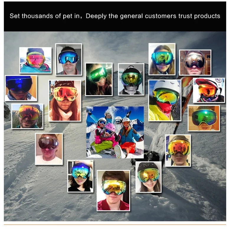 Ski Goggles Winter Snow Sports Goggles Double Layers Anti-Fog Outdoor Snow Snowboard Glasses for Men Women Protection Ski Mask